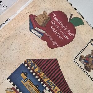 Teachers Pet Vest Fabric Cloth Panel, New Unused